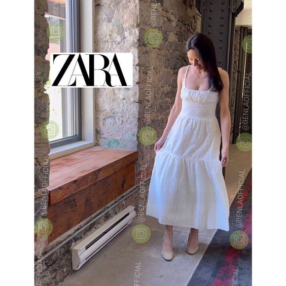 ZARA FRAYED JACQUARD DRESS ZW COLLECTION - Picture 2 of 9